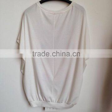 OEM Service 2015 Fashion Round Neck Tees 100% Cotton Casual Women Summer T Shirts Top Tee