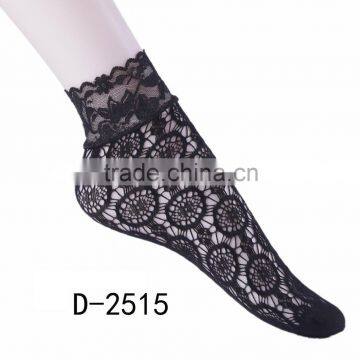 Fashionable Hot Girls Black Color Nylon Fishnet Short Socks