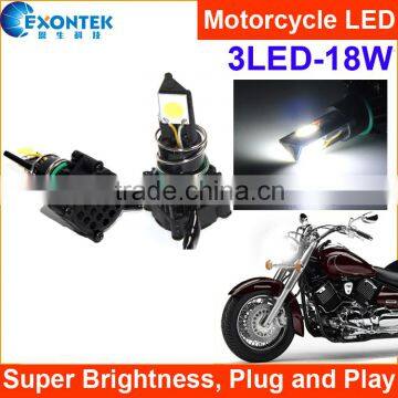 2016 newest 3pcs*6W motorcycle LED headlight motorcycle headlight with 1 year warranty