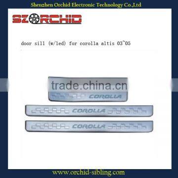 chrome auto door sill with led for corolla altis 03~05