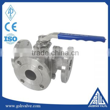 high pressure flange type 3 way ball valve with handwheel