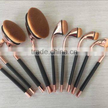 Silver / Gold New Arrival Hot Sale 9pcs Golf Brushes Oval Makeup Brush photo-6