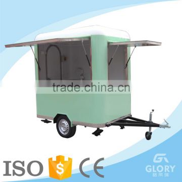 Customized Mobile Outdoor Street Square Shape Mobile Food Cart