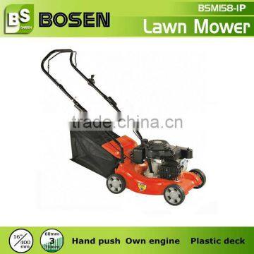 16" Plastic Deck Hand Push Gasoline Lawnmower