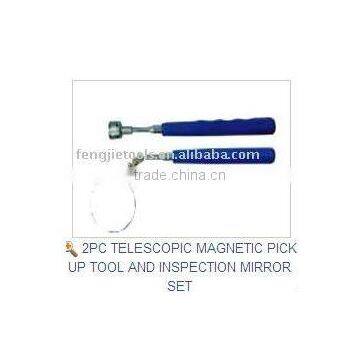 2PC TELESCOPIC MAGNETIC PICK UP TOOL AND INSPECTION MIRROR SET