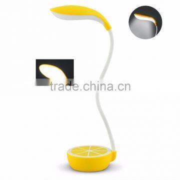 Dimmable Touch LED Desk Lamp Flexible Lemon Shaped Night Light USB Rechargeable Eye-Care Reading Lamps for Kids Home Office