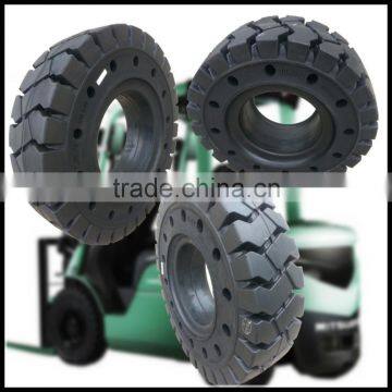 Reach certified puncture proof mitsubishi forklift heavy truck solid tyre 8.15-15 with holes