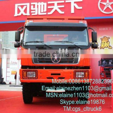 Dayun tri-axle square dumping body truck sale