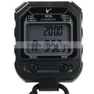 PC70 2 Rows 30 Memories LCD Electronic Stopwatch With Calendar Alarm Function photo-2