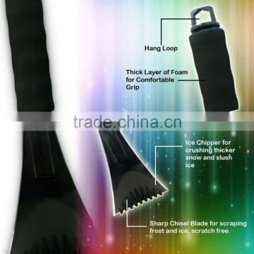Ultra Durable and Scratch-free Chisel Blade With Foam Grip Ice Scraper photo-4