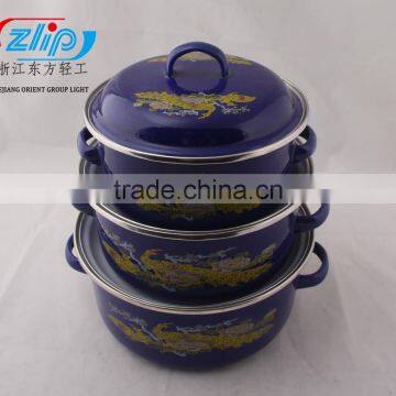 16-20CM 3 Pcs Casserole Straight Shape W/Metal Cover Dark Color Decor photo-2