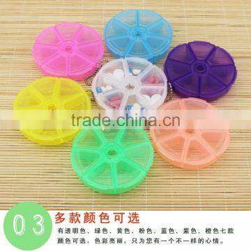 Round Weekly Mini Box _7 Week Pill Box Rotary Cover Kits /PP Plastic Pill Box/Medical Capsule Holder photo-2