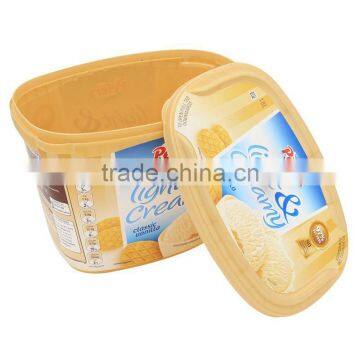 1.8L IML Plastic Ice Cream Cup Labels Have Lid and Tamper Proof photo-3