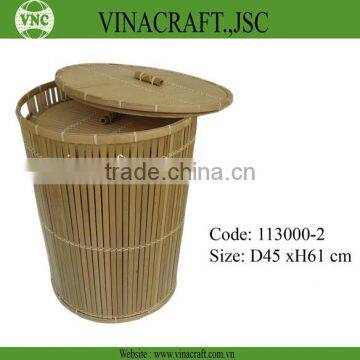 Vietnam bamboo lidded laundry baskets