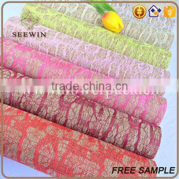 Banquet Table Runner Polyester Jute Fabric photo-2