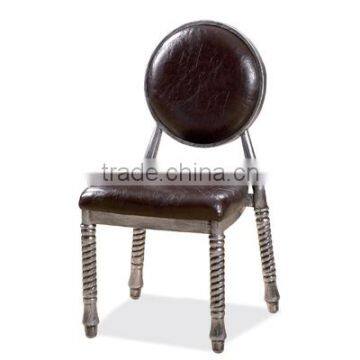 Quality European antique metal upholstered dining chair QL-T851