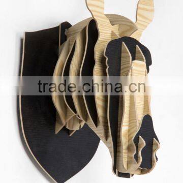 DIY 3D Wooden Animal Unicorn Head Assembly Puzzle Art Model Kit Toy Home Decoration photo-2