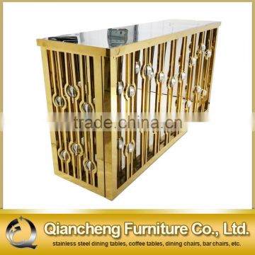 Golden wedding table metal bar table with stainless steel