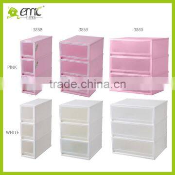 Wholsale Emc 3 Tiers Plastic Drawer Storage Cabinet With Color Print Transparent Storage Box photo-5
