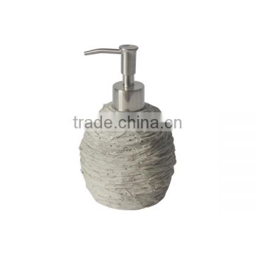 white bathroom accessories set manual hand liquid concrete soap dispenser