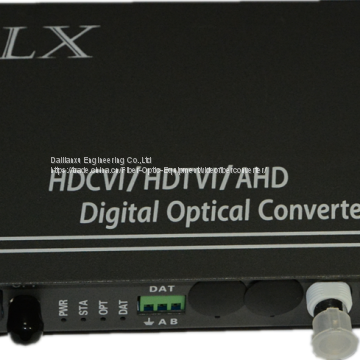 2channels 1920x1080P HD-CVI video+1ch RS485 fiber optical transmitter and receiver CVI PTZ camera to fiber converter