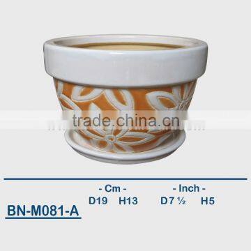 Vietnamese Ceramic Hand Carved Mini Flower Pot BN-M081-A