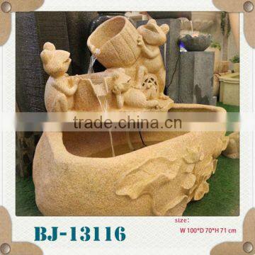 Frog Sandstone Statues Water Fountain photo-2