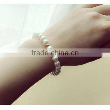 Hottest 8-9mm White Round Freshwater Pearl Love Bracelet photo-5
