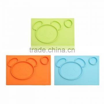 Kids Silicone Square Shaped Snack Trays Hot Selling Silicone Baby Plates photo-2