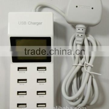 USB Power Adapter with eight USB power ports for mobil phone and tablets