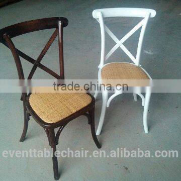 White Stackable Cross Back Wood Banquet Chair photo-5