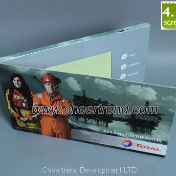 Total Oil advertising 4.3'' inches video greeting card, lcd video cards, video brochure