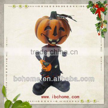 pumpkin figure,halloween toys,resin bobble head