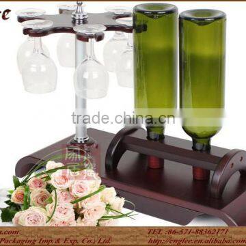 High quality wooden wine rack and hanging wine glass rack