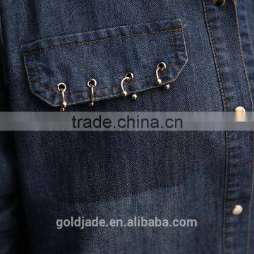 Wholesale Newest Model Tops Western Style Denim Shirt For Women photo-5
