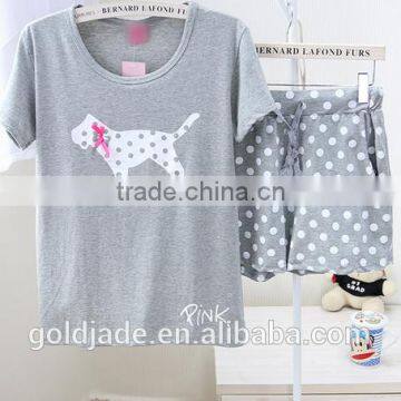 2015 New Homewear for Summer Blank Couple Sleepwear Sets Homewear,embroidery Shorts Sleepwear Homewear Sets for Women or Men photo-5