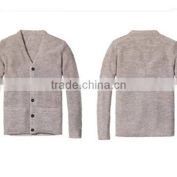 Custom 100% Cotton Long Thick Knitted Sweater Men Cardigan Sweater photo-4