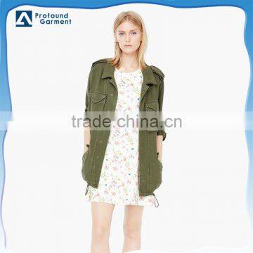 womens m65 military style jacket with multi pockets