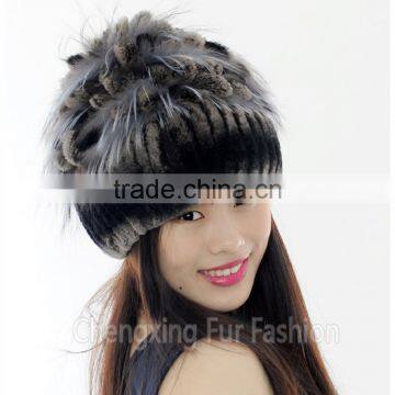 CX-C-135C Wholesale Warm Genuine Rex Rabbit Fur Women Hat photo-3