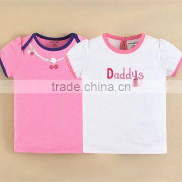 2015 baby wear 100% cotton summer baby t-shirt for baby girl