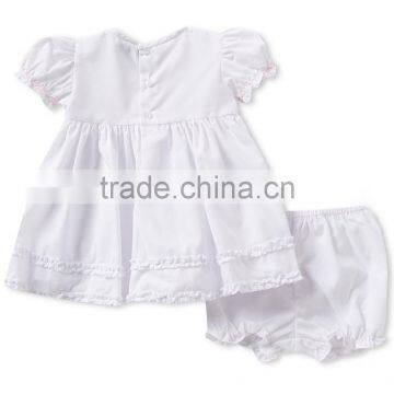 New Design Children Smocked Pink Flower Kids Clothes Wholesale Fashion Boutique Girl Clothing Set photo-4