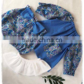 Summer Boutique Blue Floral Fresh Baby Girl Shorts Cotton Bow Shorts photo-2