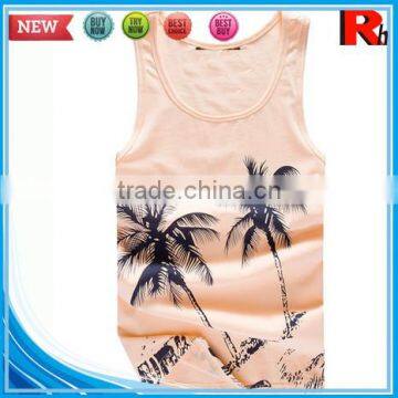 China Custom Wholesale Polyester Screen Printed Tank Tops photo-3