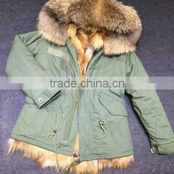 Myfur Natural Real Raccoon Fur Hood China Factory Price Parka Wholesale