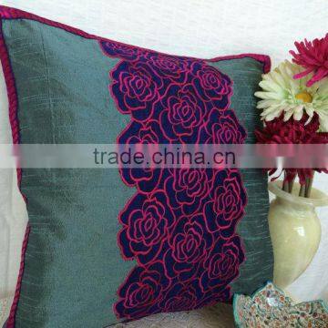 Decorative Pillow Cover, Rose Pillow Cover, Accent Pillow, Decorative Pillow for Sofa, Couch Throw Pillow, Applique Pillow photo-4