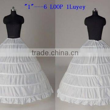 6 Hoops White Crinoline Petticoat Underskirt Wedding