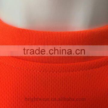 HV Orange Long Sleeve Sew-on Reflective Tape ANSI Manufacturer Security T-shirt photo-3