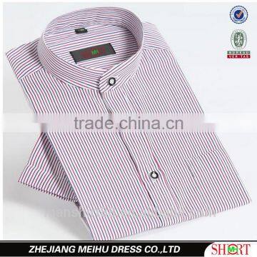 Chinese mao band mandarin collar short sleeve dress shirt