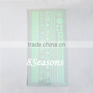 Wholesale Price Mixed Pattern Metallic Glow In The Dark Waterproof Body Skin Temporary Tattoo Sticker photo-2