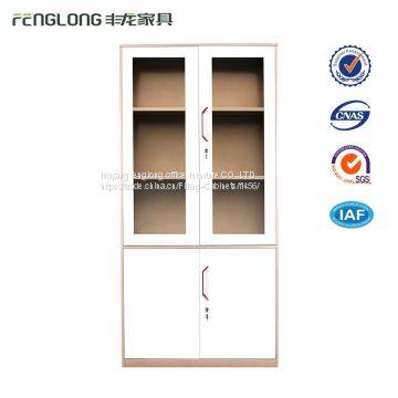 4 door metal storage cabinet glass filing cabinet high white for sale